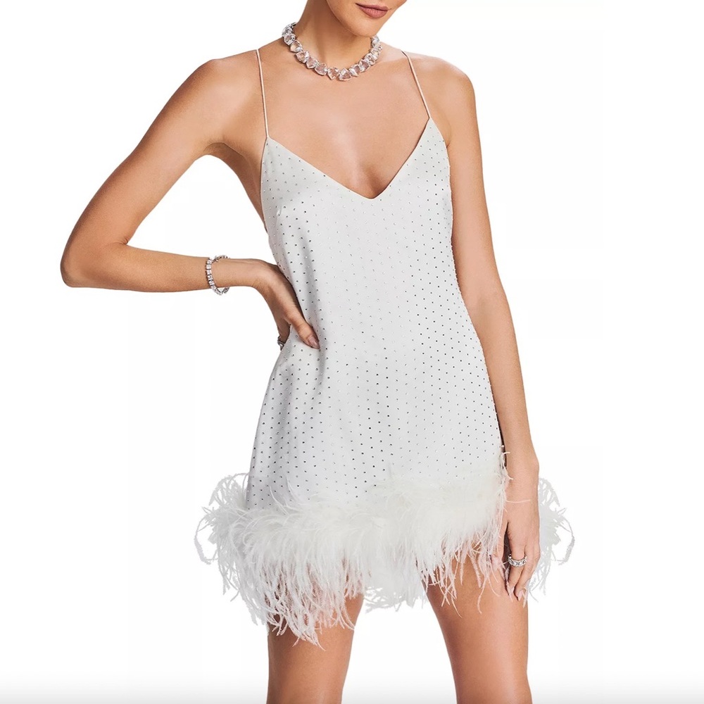 Retrofete Susana Feather Dress White NWT XS